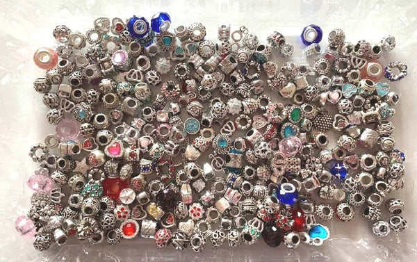 30 pcs Mixed Style Big Hole Tibetan Style Spacer Beads