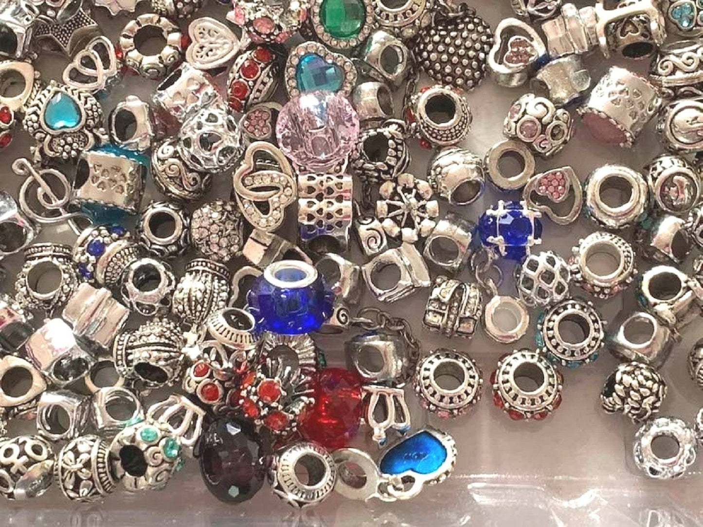 30 pcs Mixed Style Big Hole Tibetan Style Spacer Beads