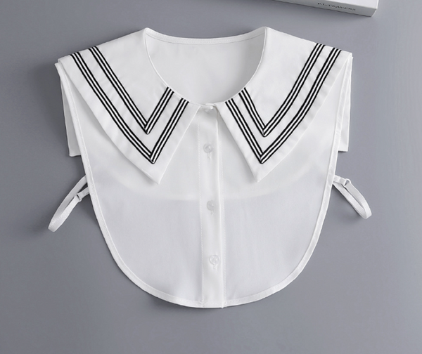 Off White, Black / Cotton Fake Collar, False Collar, Removable Collar   B2(K)