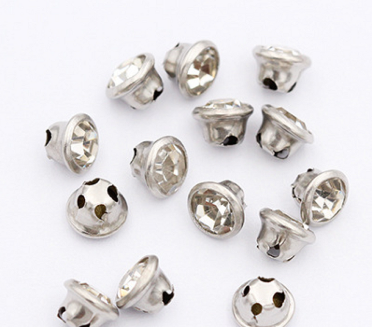 (S64S)  50 Pcs / 5mm Sew On Silver No Claw Round Rhinestone