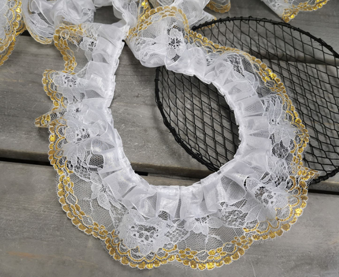 2 meters / Double Layer Lace Trims, Dress Lace Trim  LF013