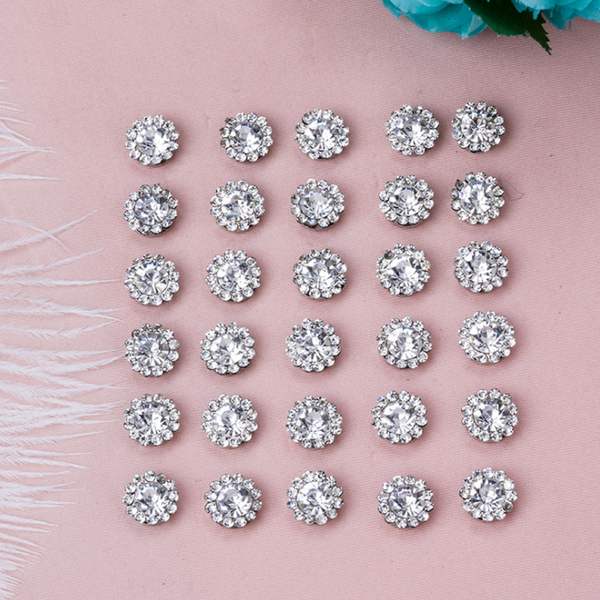 50 Pcs / 12mm / Gold Sew On Rhinestones S10G