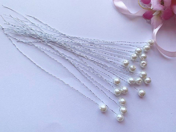 20 Stem / 8mm, 10mm, 12mm / Flower Pearl Bead Sprays  FS25