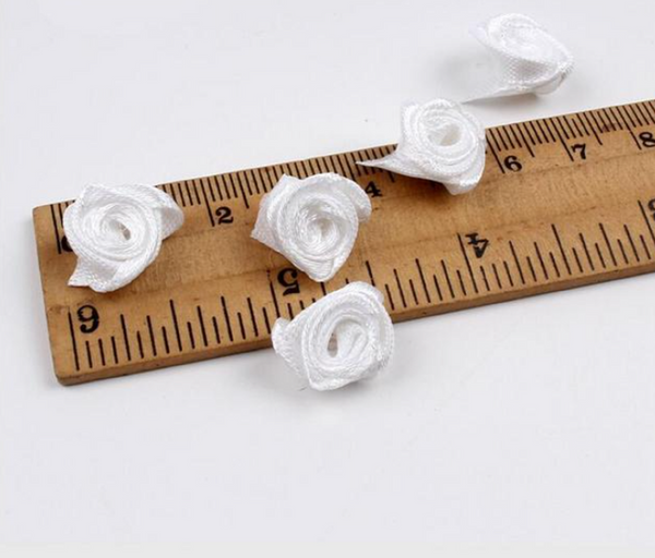 200 Pcs / Mini Satin Roses, Artificial Flowers for Cardmaking