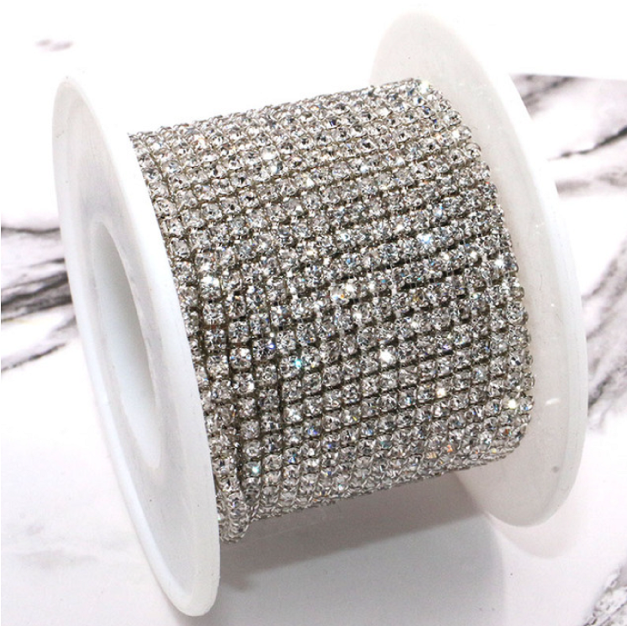 3 Meters / 4mm / Rhinestone Diamante Chain, DIY Crystal Trim C23